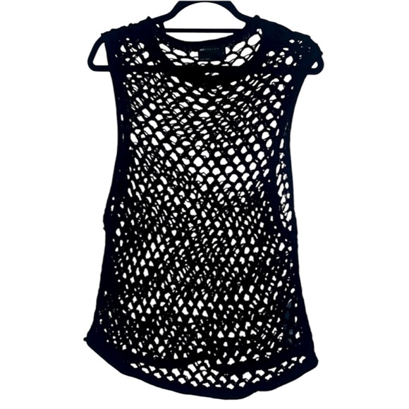 ASOS Black Mesh Sleeveless Top - Picture 1 of 12